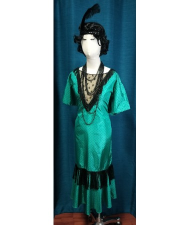 Green Polka Dot Gatsby Dress ADULT HIRE